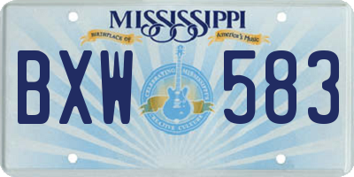 MS license plate BXW583