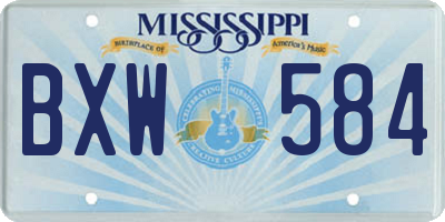 MS license plate BXW584
