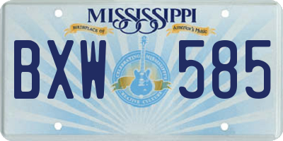 MS license plate BXW585