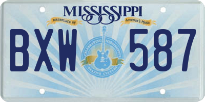 MS license plate BXW587