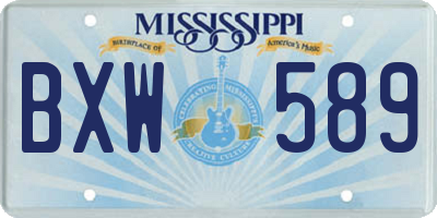 MS license plate BXW589