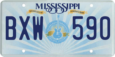 MS license plate BXW590