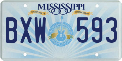 MS license plate BXW593