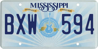 MS license plate BXW594