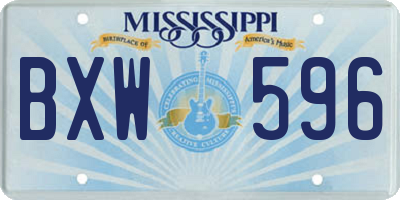 MS license plate BXW596