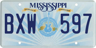 MS license plate BXW597
