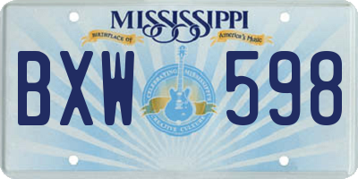 MS license plate BXW598