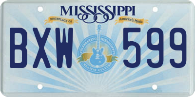 MS license plate BXW599