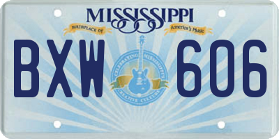 MS license plate BXW606