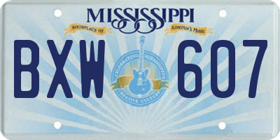 MS license plate BXW607