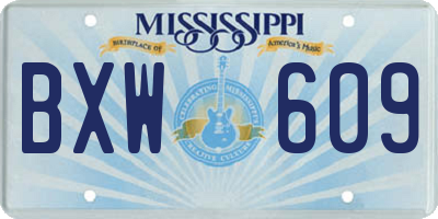 MS license plate BXW609
