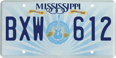 MS license plate BXW612