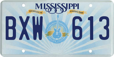 MS license plate BXW613
