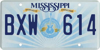 MS license plate BXW614