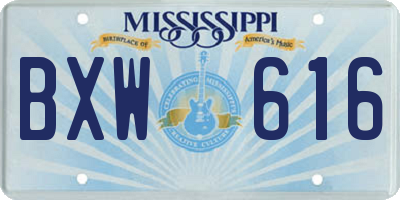 MS license plate BXW616