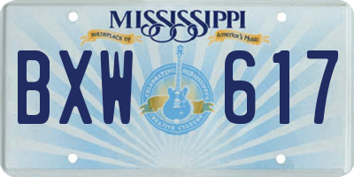 MS license plate BXW617