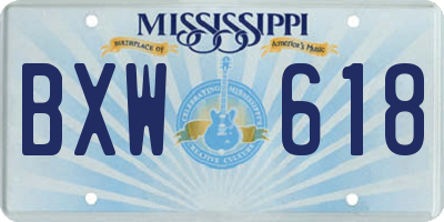 MS license plate BXW618