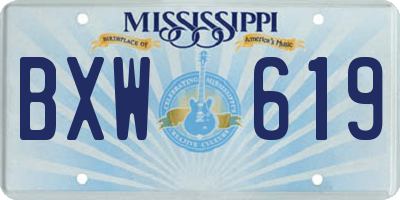 MS license plate BXW619