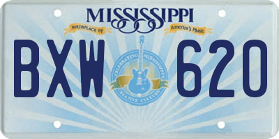 MS license plate BXW620