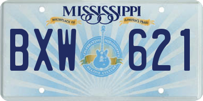 MS license plate BXW621