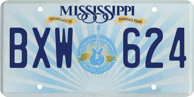 MS license plate BXW624