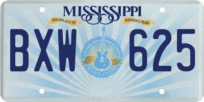 MS license plate BXW625