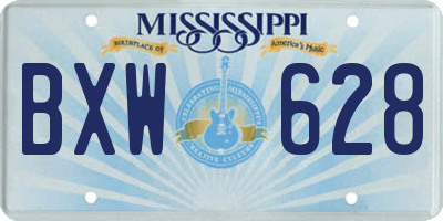 MS license plate BXW628