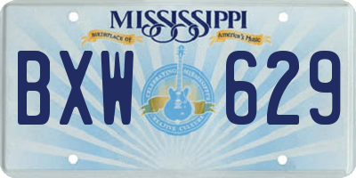 MS license plate BXW629