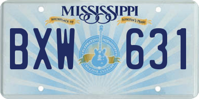 MS license plate BXW631