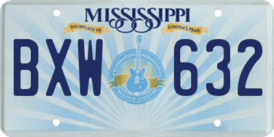 MS license plate BXW632