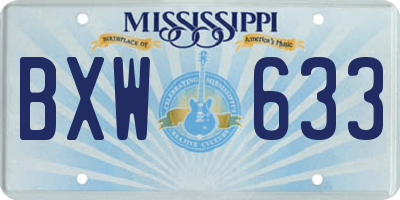 MS license plate BXW633