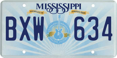 MS license plate BXW634