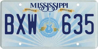 MS license plate BXW635