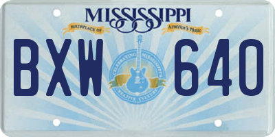 MS license plate BXW640