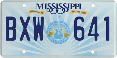 MS license plate BXW641