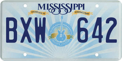 MS license plate BXW642