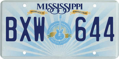 MS license plate BXW644