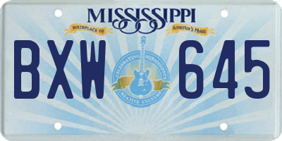 MS license plate BXW645