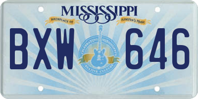 MS license plate BXW646