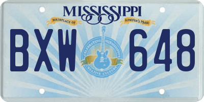 MS license plate BXW648