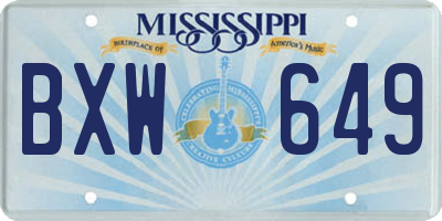 MS license plate BXW649