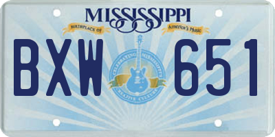 MS license plate BXW651