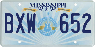 MS license plate BXW652