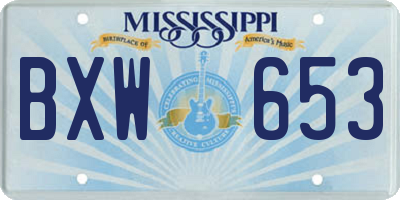 MS license plate BXW653