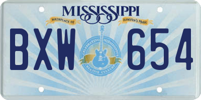 MS license plate BXW654