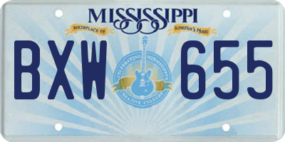 MS license plate BXW655
