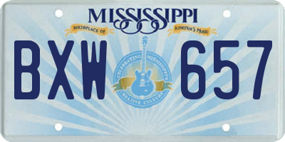 MS license plate BXW657