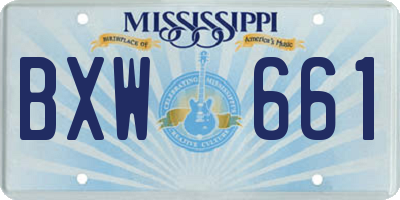 MS license plate BXW661