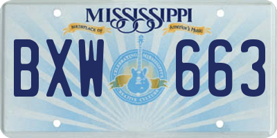 MS license plate BXW663