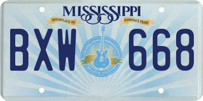 MS license plate BXW668